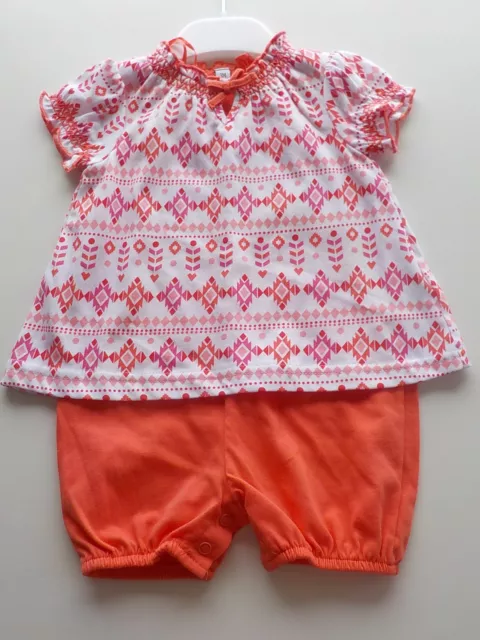 Ensemble fille 3 mois deux pièces robe avec motif et légging neuf