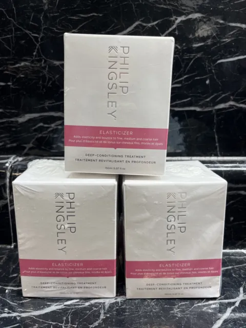 3x Philip Kingsley Elasticizer Deep-Conditioning Treatment 150ml 5.07oz NIB