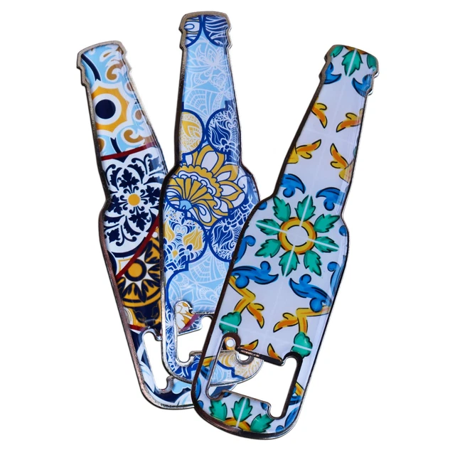 Beer Bottle Cap Opener , Set of 3 Decorative Bottle Shape Beer Openers Beer