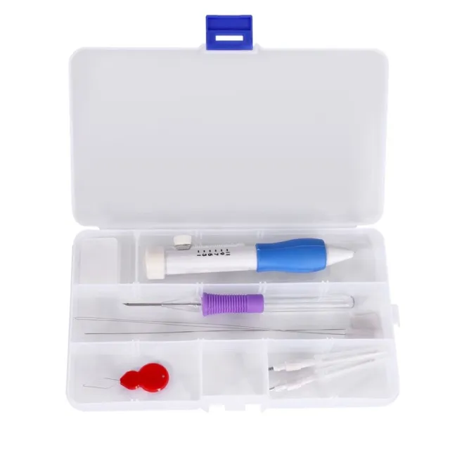 Embroidery Stitching Punch Needle Set Embroidery Pen with Plastic Box for7306