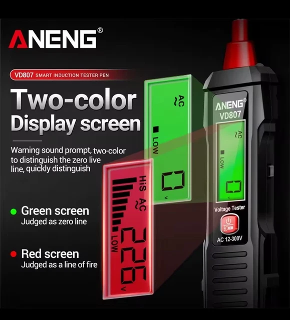Protable Computer ANENG VD807 ONE Word InductionTester Portable 50/60Hz Pen NCV Sensor AC ...