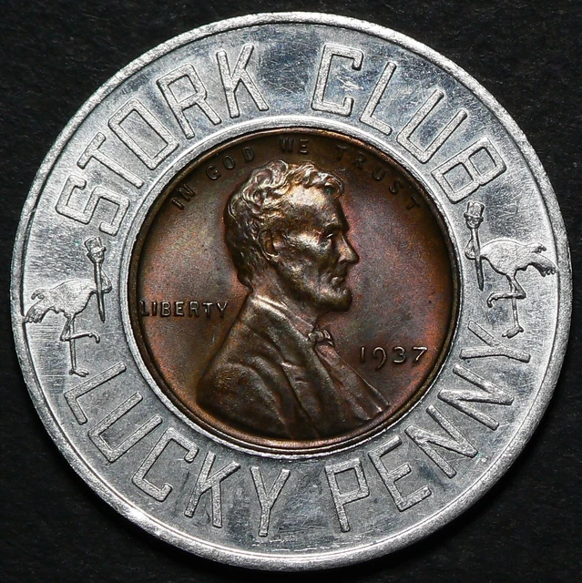 Encased 1937 Stork Club Lucky Penny #19965