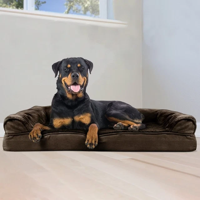 LYY Plush & Suede Orthopedic Sofa Cat & Dog Bed