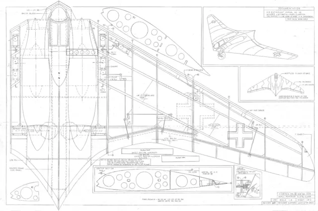 Horten Ho 229 84 1/2" EDF or slope soarer plans