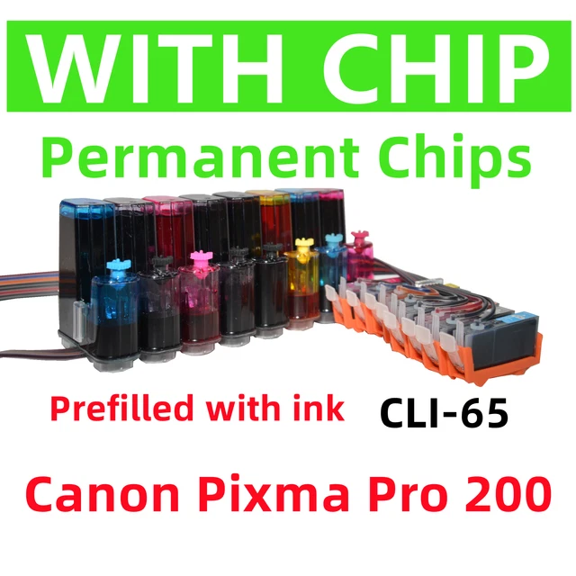 REFILLABLE CIS CISS ink system Canon Pixma Pro 200 Pro 200S Printer cli ...