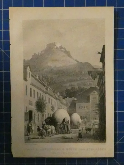 Stadt Blankenburg F.F.Walker Stahlstich L. Bechstein Leipzig 1840 H7982