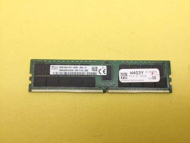 Barrette Mémoire Hynix 64GB DDR5 RDIMM PC5-6400B - Modèle HMCG94AHBRA480N - Occasion Testée Fonctionnelle