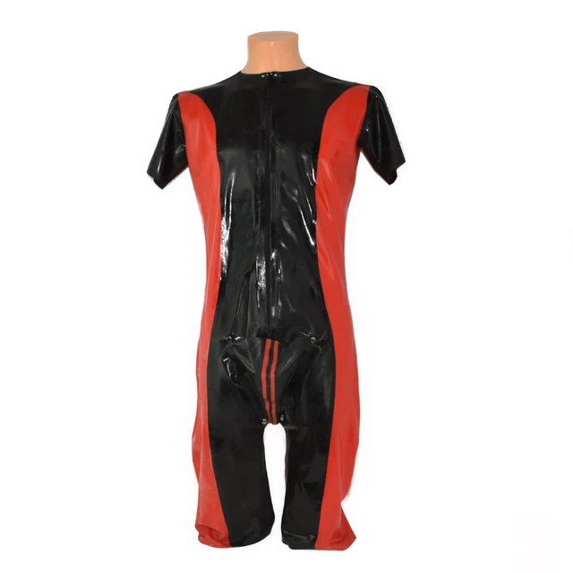 Lattice Corpo Nero Rosso Con Chiusura Lampo E Bottoni Size : L-XL (1692)