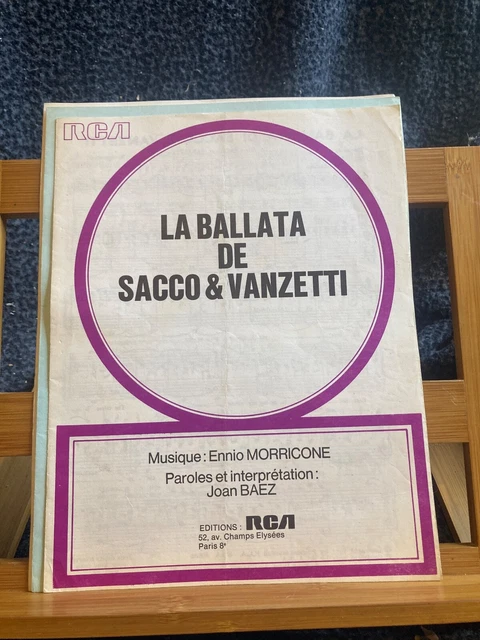 ENNIO MORRICONE JOAN Baez Ballata de Sacco & Vanzettti partition chant ...