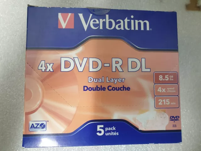 Pack de  5x DVD-R DL vierge Verbatim  4X 8.5GB 215 min