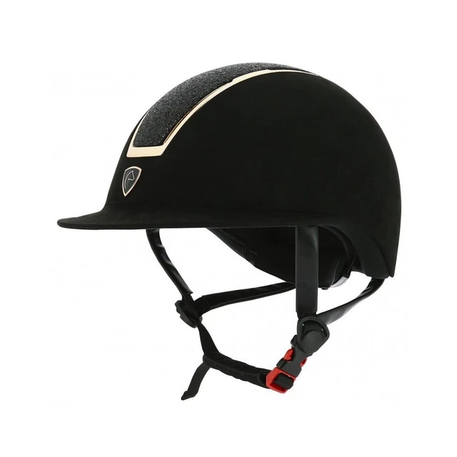 Damen Reithelm Reitkappe Reiterhelm Glint Lamé EquiTheme schwarz rosa gold 52-60