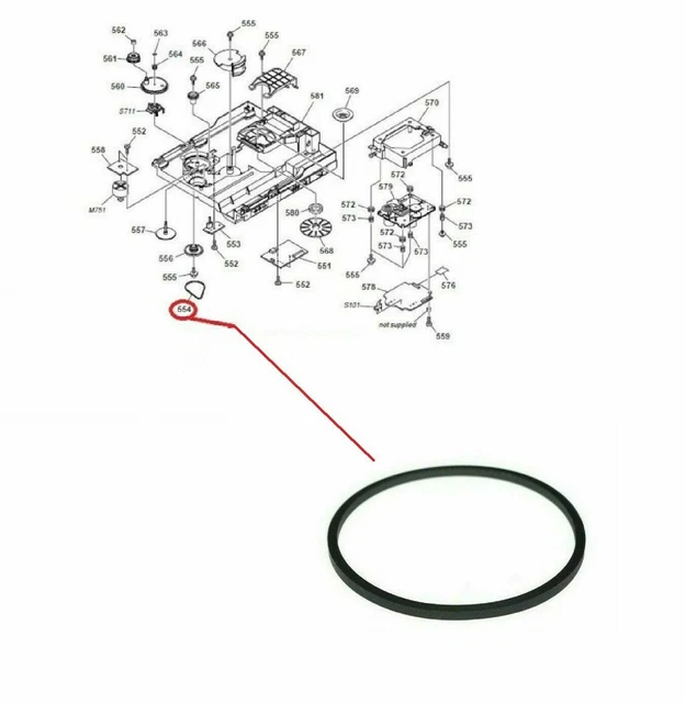 1x Loading Rubber Belt For Sony COMPACT Hi-Fi STEREO SYSTEM CD Music Player Disc