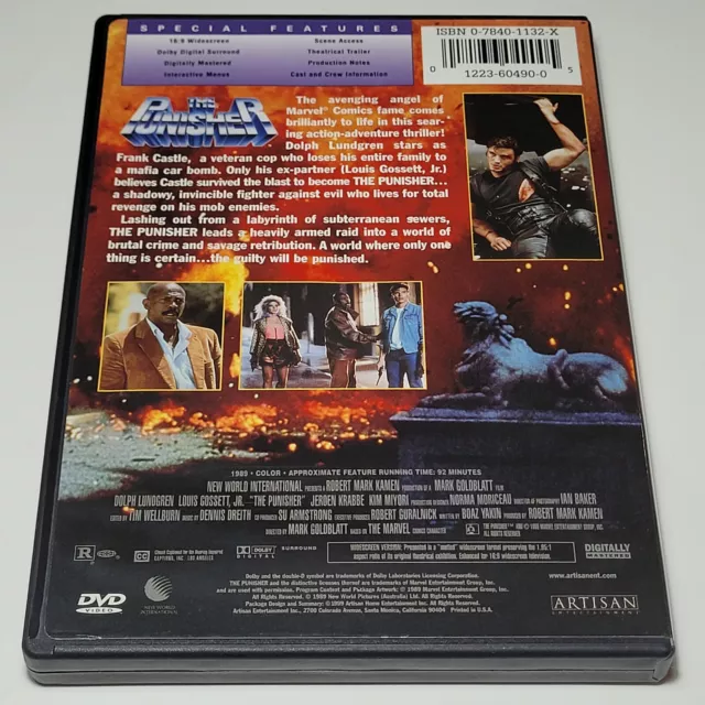 The Punisher (DVD, 1990) Dolph Lundgren Louis Gossett Jr. Free 1-Day Shipping 2