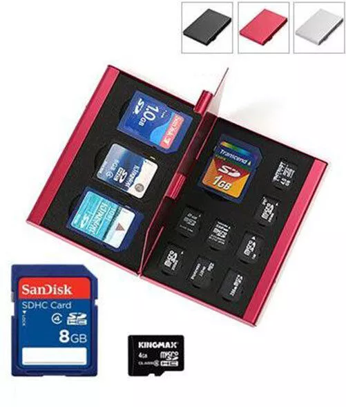 For TF SD Card Aluminum Portable Memory Card Storage Case Protective Holder Box