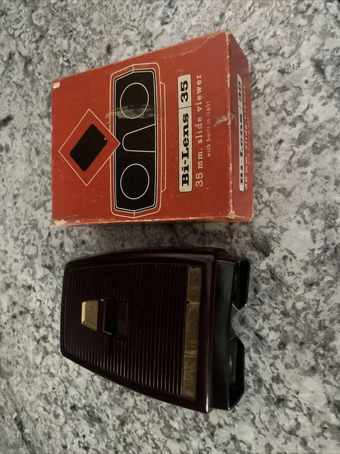 Vintage Sawyer Bi-Lens Bakelite 35mm Slide Viewer  Original Box.