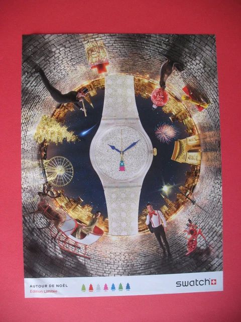 Publicite De Presse Swatch Montre Suisse Paris Autour De Noel French Ad 2015