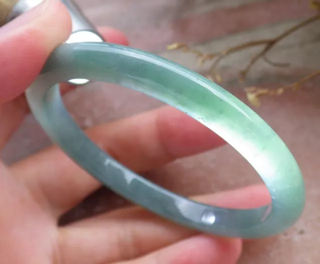 Certified Icy Green Burma Natural A JADE Jadeite Bangle Bracelet 54mm 手镯 603937