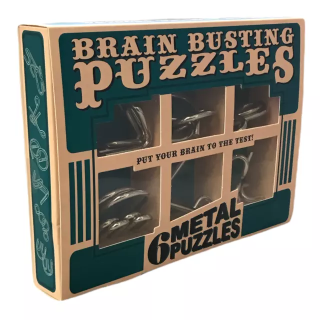 Professor Puzzle Original Brain Busting 6 Metal Puzzle Game Set