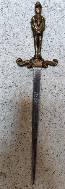 Coupe-papier / Ouvre-lettres Vintage En Métal - Forme De Chevalier - Époque Contemporaine
