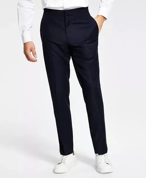 Alfani Mens Slim Fit Navy Blue Tuxedo Pants 34 x 34