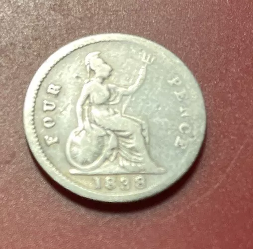 1838 Queen Victoria Silver Four Pence-Fair Condition-Collectable Coin