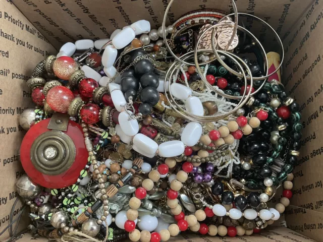 Huge Vintage-Now Wearable Jewelry Lot Necklaces Bracelets Resale