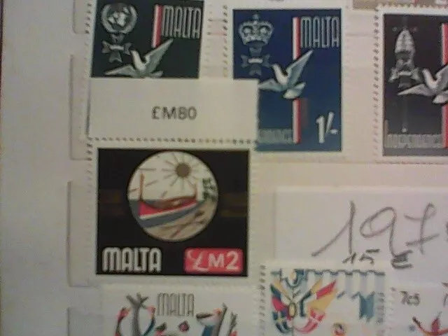 Lotto Album 8 Pagine Francobolli Nuovi Malta 116 Stamps E 1 Foglietto