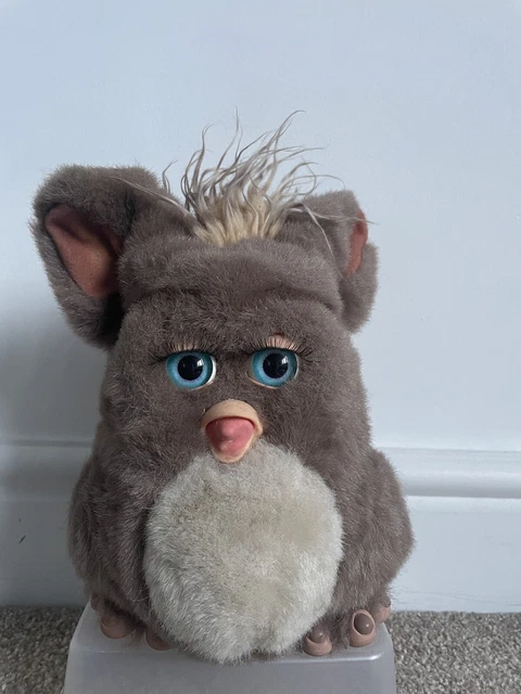 *RARE* Hasbro Emoto-Tronic Furby Coffee Brown 2005 Blonde Hair Blue Eyes