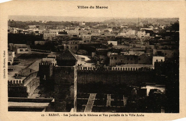 CPA AK RABAT Jardins de Medersa et Vue partielle de Ville Arabe MAROC (796721)