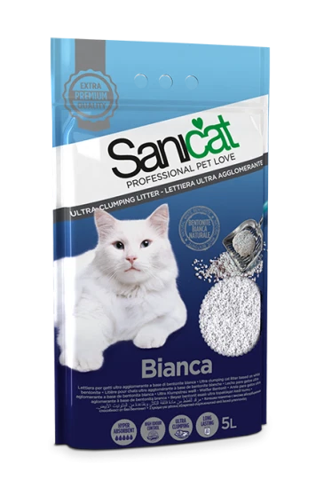 Basura para gatos Sanicat Bianca dañada - 5 litros