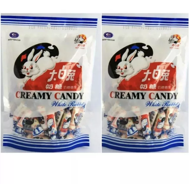 2 BAGS CHINESE White Rabbit Creamy Chewy MILK Candy 6.3 Oz (180 Gram)-FAST SHIP