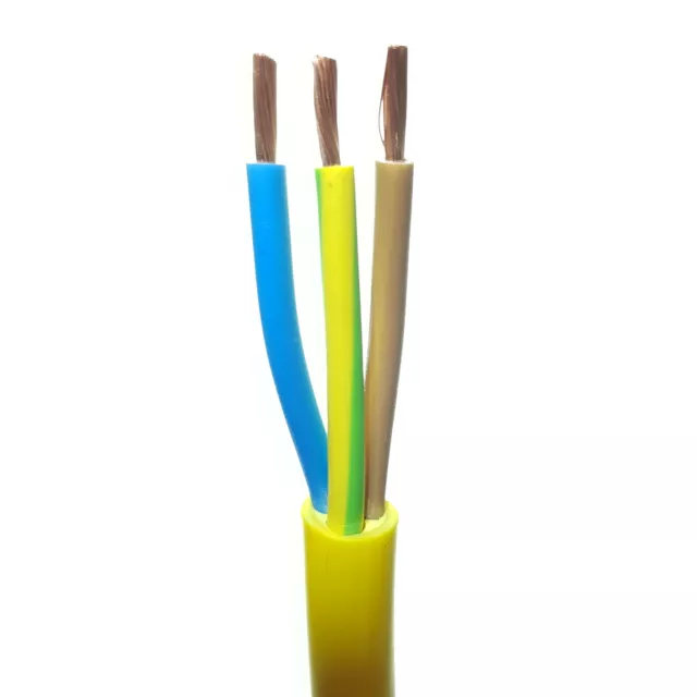 CARAVAN HOOKUP LEAD, ARCTIC GRADE CABLE Yellow or Blue, 1.5mm to 4.0mm 3 CORE