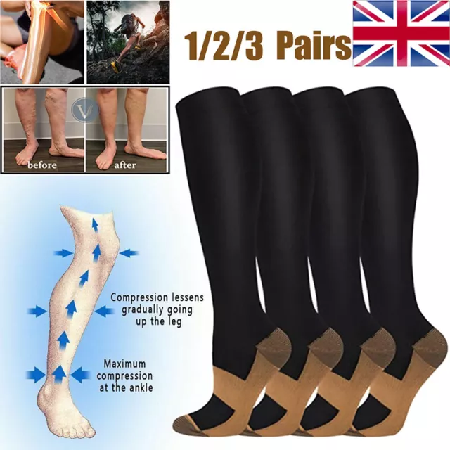 Compression Socks Mens&Womens Varicose Veins Anti-Fatigue Flight Travel Running