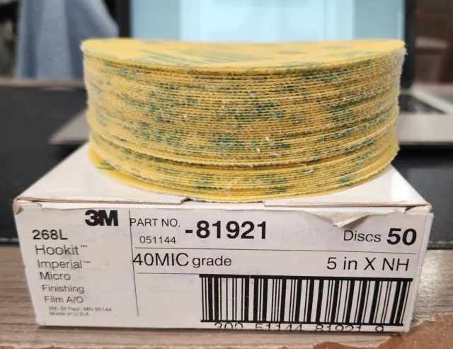 3M 268L Hookit Microfinishing Film  40 Mic 50 pcs - New In Box 051144 - 81921