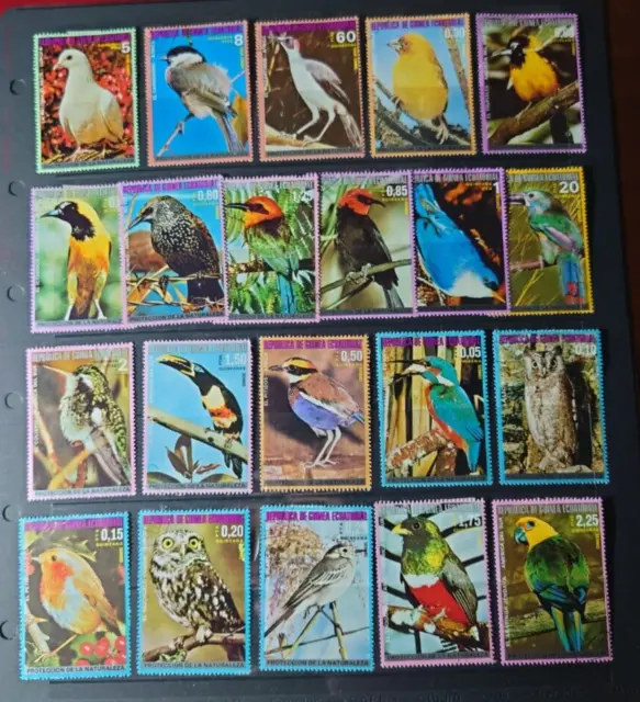 Equatorial Guinea set of 21 Bird stamps