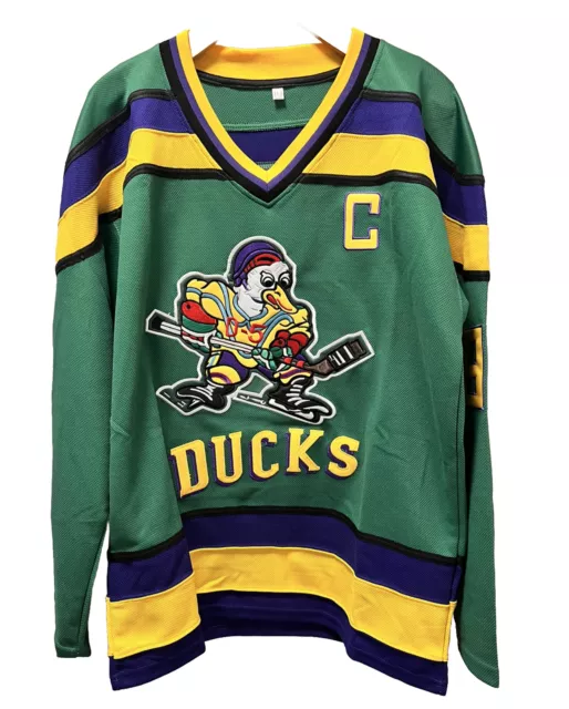Mighty Ducks Dwayne Robertson #7 Hockey Jerseys All Sewn Green Youth S-4XL