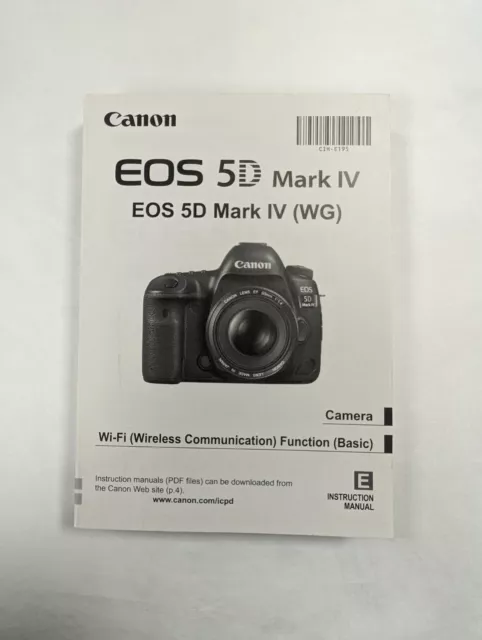 Canon EOS 5D Mark IV Camera Instruction Manual / User Guide In English