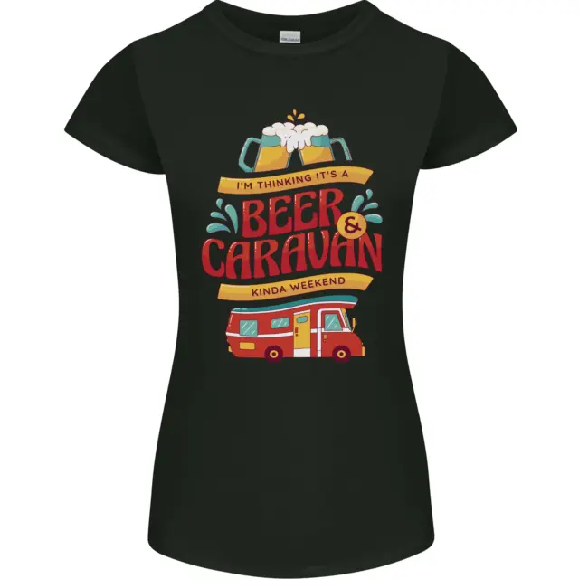 Beer and Caravan Kinda Weekend Funny Womens Petite Cut T-Shirt