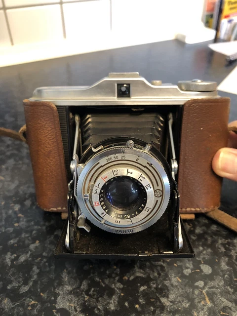 Agfa Isolette V Fotokamera klappbar mit Lederrasche