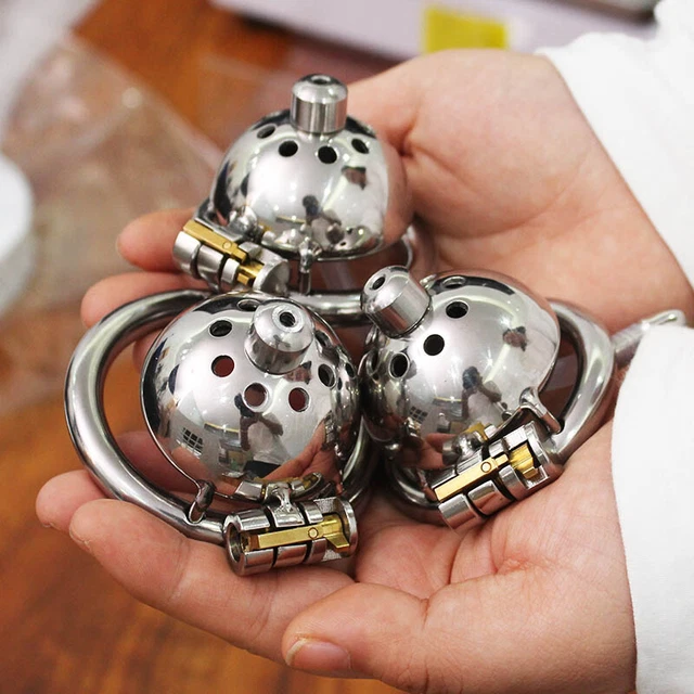 STAINLESS STEEL MALE Chastity Device Super Small Cage with Dilators ...