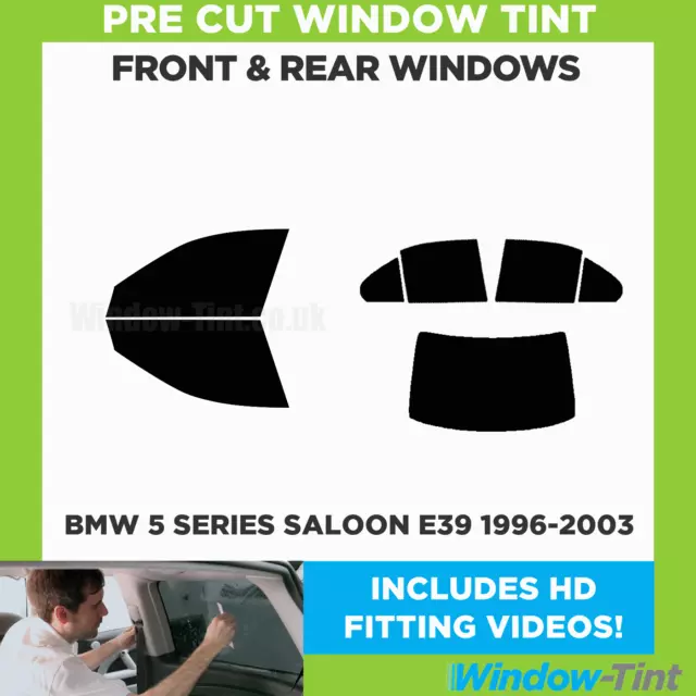 Für BMW 5er 4-türige Limousine E39 1996-03 komplett vorgeschnittenes Fensterfarbset Folie 2