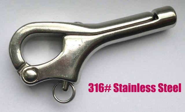 316# Stainless Steel 3" Quick release Pelican Hook Shackle Sailing Boat Yacht