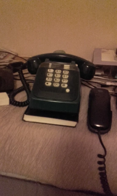 Téléphone Vintage Socotel S63 à Touches - Bleu Canard - Fonctionnel