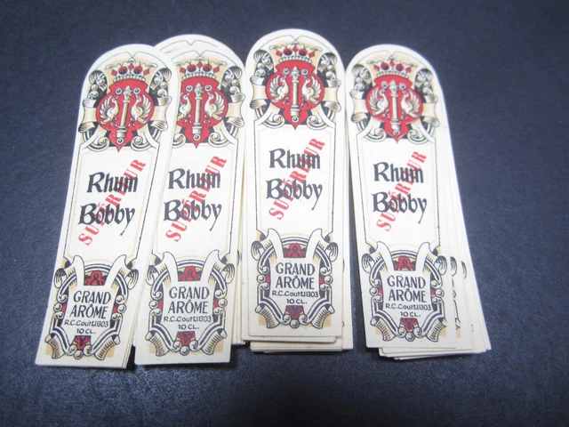 Wholesale Lot of 100 Old Vintage - RHUM BOBBY - European Liquor LABELS