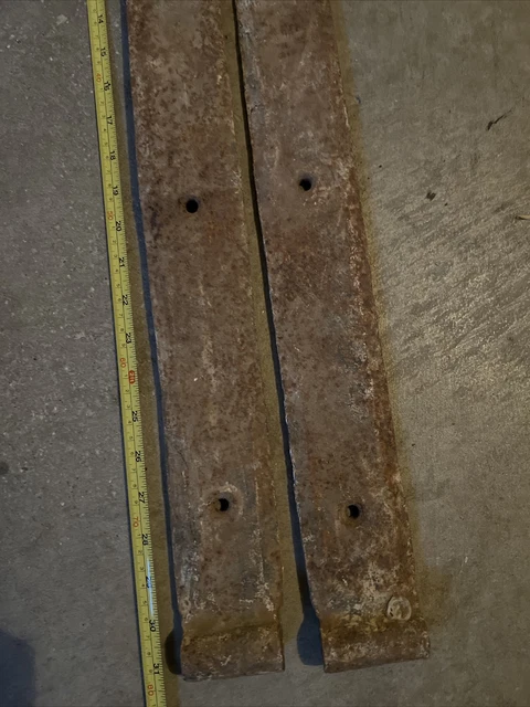Antique Pair of Hand Forged 1800s Strap Hinges Barn Door 31” 2