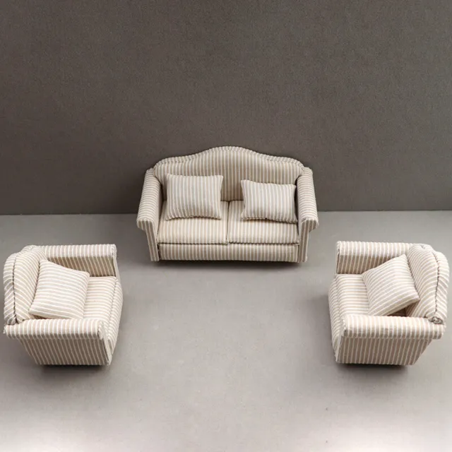 Maßstab 1:12 Puppenhaus Miniatur Moderne Tuch Sofa Set Wohnzimmer Möbel Zubehör