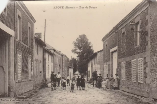 CPA 51 EPOYE (Marne) Rue de Reims  (coin manquant)