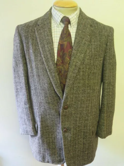 Genuine Harris Tweed men's brown blazer Jacket 40" S Euro 50 Short