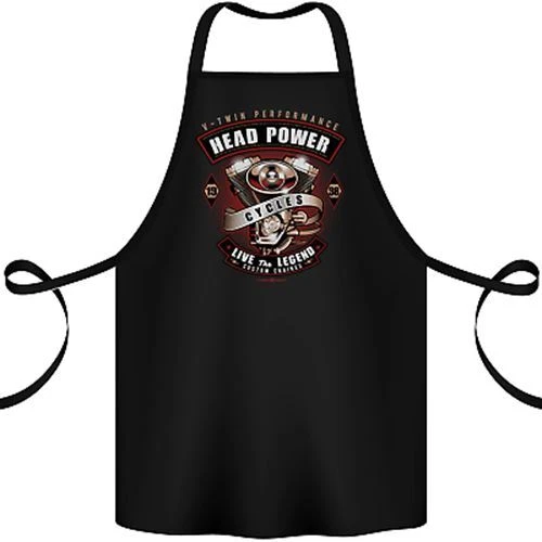 Head Power Motorcycle Motorbike Biker Cotton Apron 100% Organic