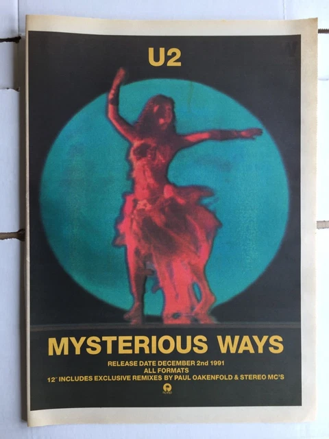 1991 NME Advert Page - U2 Mysterious Ways ..Bono, The Edge, Larry, Adam